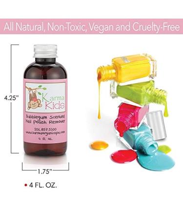 Karma Organic Bubblegum Scented Nail Polish Remover for Kids - Non-Toxic, Vegan, Cruelty-Free, Acetone-Free, Nail Strengthener - 4 fl. Oz - Buy Online on GoSupps.com