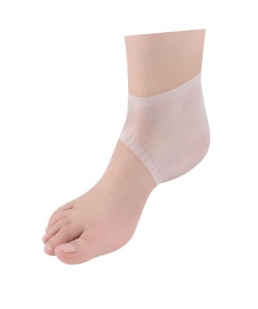 Ipetboom 1 Pair Gelt Heel Repair Socks Heel Cups for Heel Pains Moisturizing Heel Sock Moisturizing Socks Silicone Heel Protector Silicone Gel Shoe Insole for Men Women White Soft