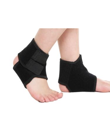 JIAHG Kids Ankle Support Breathable Ankle Brace Girls Boys Ankle Tendon Compression Brace Ankle Strap Neoprene Adjustable Sport Running Basketball Dancing Cycling Skating Ankle Brace Protector Guard Black Small