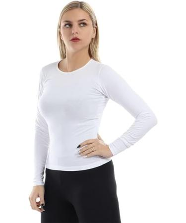 Cottonil Women's Top with Tight Sleeves and Tights of Cotton and Lycra - Cotton L White - Buy Online on GoSupps.com