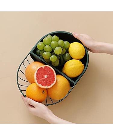 Fruit Bowl Wrought Iron Fruit Basket Metal Wire Hollow Out Drain Bowl Snacks Storage Dish Stand for Living Room Kitchen Fruit Plate (Color : Green) (Green) - Buy Online on GoSupps.com