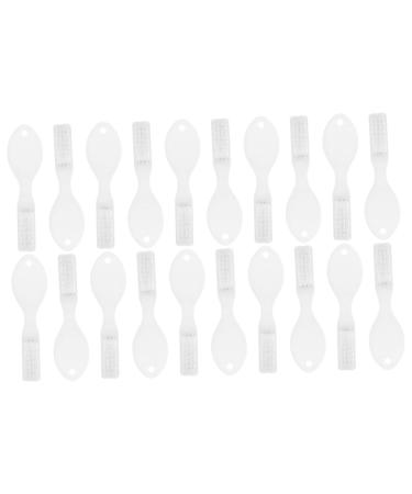 Buifulsic 20st prison toothbrush spoon toothbrush mini toothbrush handed toothbrush tiny toothbrush safety toothbrush clear toothbrush white nylon soft place short handle