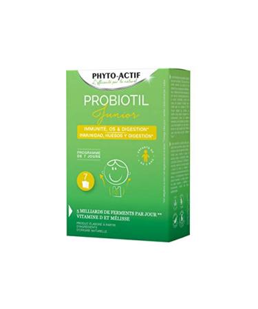 PHYTO-ACTIVE | Microbiotil Junior | Nutritional supplement Immunity & Vitality for children | Immune defenses & maintenance of a normal bone | Helps digestion | Organic Vitamin D | 7 bags