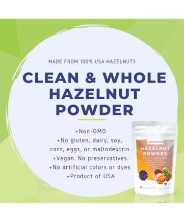 powbab Hazelnut Powder - 100% USA Grown Roasted Hazelnut Meal Flour for Baking - Gluten Free (5.5 Oz) - Buy Online on GoSupps.com