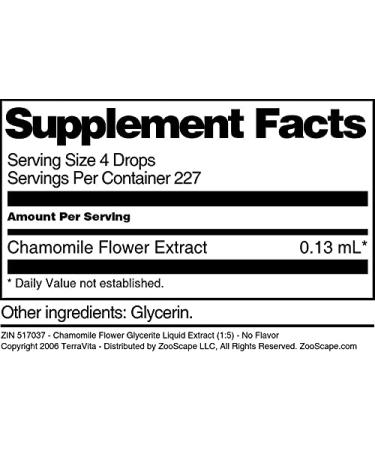 Chamomile Flower Glycerite Liquid Extract (1:5) - No Flavor (1 oz ZIN: 517037) - 3 Pack - Buy Online on GoSupps.com
