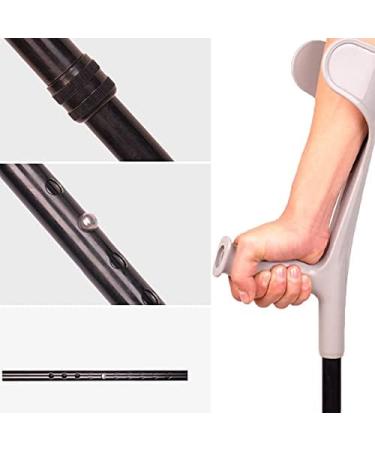 Aluminum Forearm Crutches Silver/Black Folding Crutches Adult with Non Slip Tips Crutches for Walking Ergonomic Adjustable Walking Aids Prosperous - Buy Online on GoSupps.com