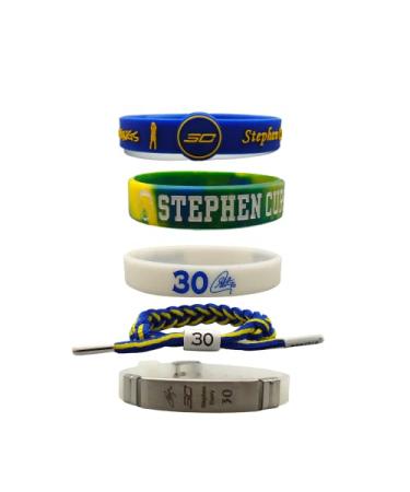 ebenchwheel NBA star basketball bracelet, gift for friends (WARRIORS, CURRY, STANDARD, YELLOW)