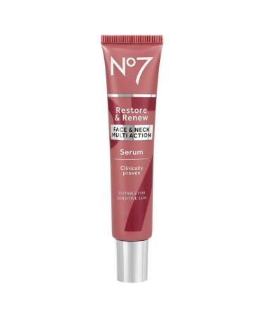 No7 Restore & Renew Face & Neck MULTI ACTION Serum 30ml