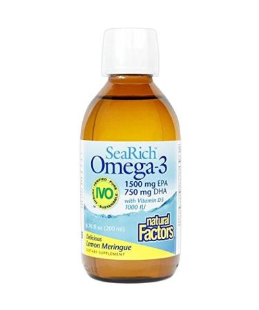 Natural Factors Sea Rich Omega-3 1500 mg EPA/750 mg DHA with Vitamin D3 Lemon Meringue 6.76 fl oz (200 ml)