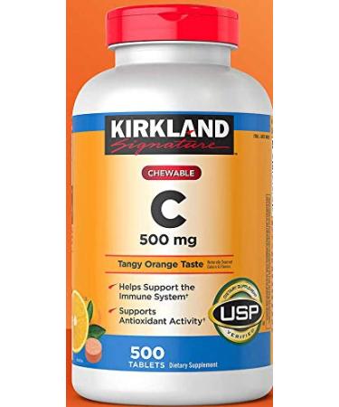 Kirkland Vitamin C (500 mg), Tangy Orange, Chewable Tablets, 500 Count