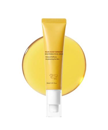 S rum contour des yeux claircissant doux l'acide kojique et au curcuma - Gel apaisant et hydratant pour les cernes et les poches calme la zone d licate du contour de l' il - 30 ml sans parfum