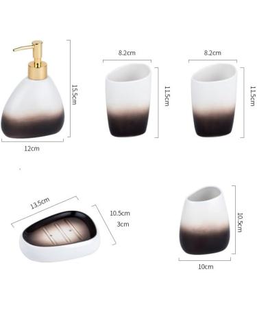 POCHY 6-Piece Light Grey Toiletries Set | Stylish Bathroom Accessories & Toothbrush Mug Cup | International Shipping Available - Buy Online on GoSupps.com