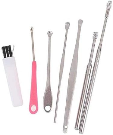 SEASD 7Pcs Stainless Steel Ear Wax Pick Set - Earpick Wax Remover Curette Spoon for Ear Cleaning - Buy Online on GoSupps.com