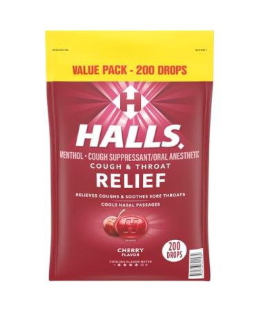 Halls Mentho-Lyptus Cough Suppressant - 200 Cherry Drops