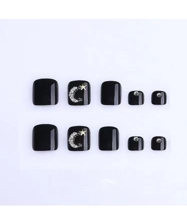 Decorative nail patch black toenails wearing diamond toenails patch nail whitening high-grade toenails detachable fake nails. - Buy Online on GoSupps.com
