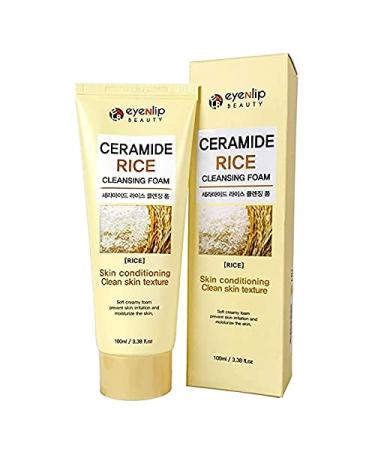 eyeNlip Rice Cleansing Foam  100ml  Hydrating Face Cleanser with Rice Bran & Ceramides  Rice Facial Cleanser for Daily Use  Gentle Facial Cleanser with Fruit Extracts  Hydrating Facial Cleanser