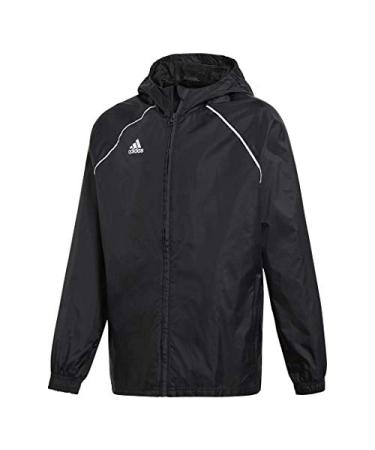 adidas Unisex-Child Core 18 Rain Jacket Black/White Medium