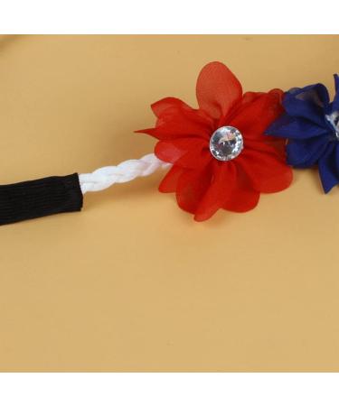 Patriotic Flower Crown Headband for Independence Day - Blue Red White Floral Hair Band - Buy Online on GoSupps.com