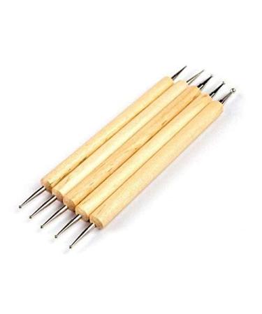 Aeromdale 2-way puncture for rhinestones gems nail design marble tool for shaping patterns sound sculpture wood 5 pieces- # E