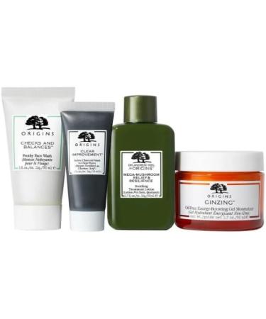 Origins Best of Origins Set - Checks and balances face wash clear improvement charcoal mask mega mushroom lotion ginzing moisturiser - Buy Online on GoSupps.com