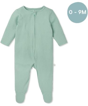 MORI Ribbed Zip Up Sleepsuit - Organic Cotton & Bamboo, Unisex Footed Pyjama - Buy Online on GoSupps.com