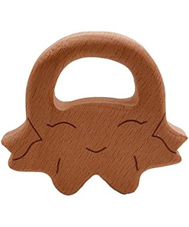 Wendysun 10pcs Cartoon Wood Teether Baby Teething Nursing Toy - Animal Cookies Shape, Natural Beech Teether for DIY Pendant - Buy Online on GoSupps.com