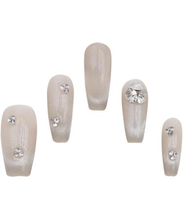 ieron Cat Eyes Cured Nail Wraps Self-Adhesive Gel Nail False Nails with Diamond Removable Glue on Nails for Girls Glitter Nail Tips (XS) - Buy Online on GoSupps.com