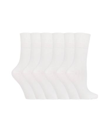 Gentle Grips Women's Gentle Grip - 6 Pairs Of Diabetic Sock With Honey Comb Top 4-8 Uk Whites