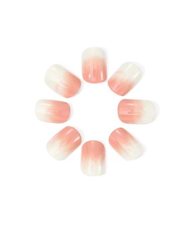Brishow Short Artificial Nails - Natural Gradient Press-On Acrylics | 24 Pieces for Women & Girls - Buy Online on GoSupps.com