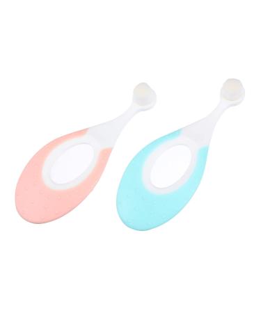 Plafope 2st children's toothbrush brisk toothbrush hand toothbrush for the oral care micro hand toothbrush toothbrush with super soft bristle baby toothbrush toddler rubber protection pbt form