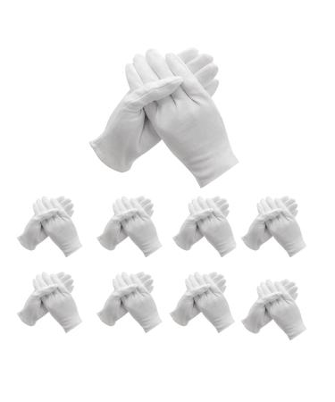 48 Pcs XL White Cotton Gloves for Dry Hand Moisturizing Cosmetic Eczema Hand Spa and Coin Jewelry Inspection Soft, Breathable, Washable & Stretchy Cloth for Multi-Purpose.