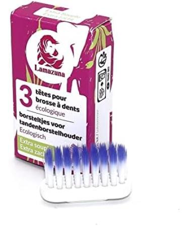 Recharge 3 Toothbrush Heads - LAMAZUNA Extra Souple | Eco-Friendly Replacement Heads for a Sustainable Smile - Buy Online on GoSupps.com