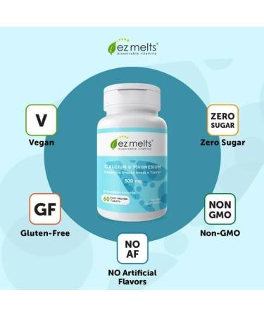 IKJ Calcium & Magnesium with Vitamin D3 500mg | Bone Support | 60 Ct Dissolvable Tablets - Buy Online on GoSupps.com