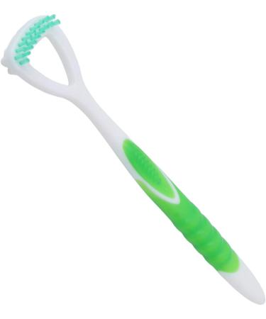 Premium Green Tongue Brush for Fresh Breath | Flexible Long Handle Oral Health Tool for Adults - Buy Online on GoSupps.com