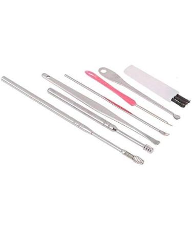 SEASD 7Pcs Stainless Steel Ear Wax Pick Set - Earpick Wax Remover Curette Spoon for Ear Cleaning - Buy Online on GoSupps.com