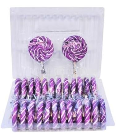 Grape Premium Sweet Whirls Lollipops 24 count 60 Grams & 3.25" Diameter per piece - Buy Online on GoSupps.com