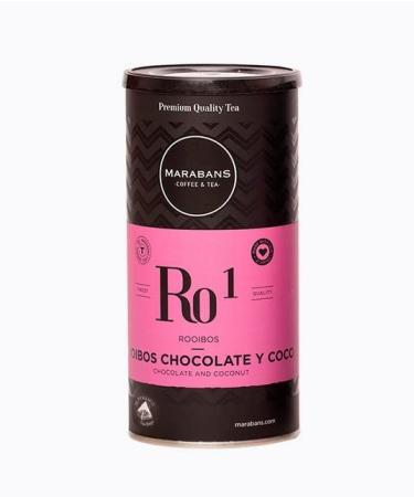 Marabans Coffee & Tea Marabans Rooibos Chocolate and Coconut Tea in pyramids. Bottle of 25 sachets (pyramids) gluten-free.