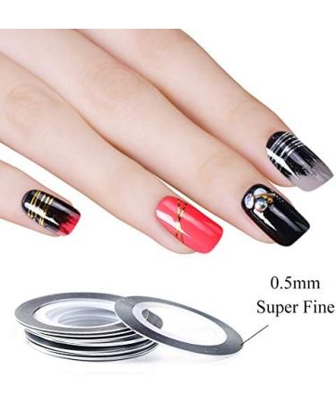 SiChun 2 Pcs Gold & Silver Nail Striping Tape for Nail Art | Thin Line Decoration Sticker - Buy Online on GoSupps.com