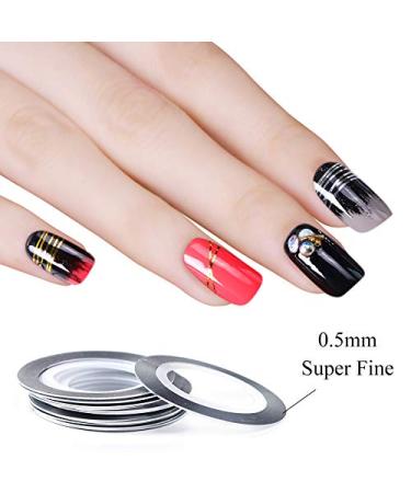 JIAHAO 2Pcs Gold/Silver Rolls Striping Tape Line Nail Art Decoration Sticker - Nail Art Tips for Perfect Manicure - Buy Online on GoSupps.com
