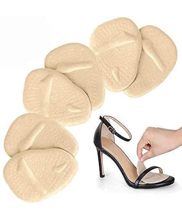 3 Pairs Metatarsal Pads for Women,Ball of Foot Cushions Soft Gel Forefoot Cushion Inserts for Women Shoes Relieves Pain and Discomfort,Sweat Absorption and Non-Slip Foot Pad and Insole (Beige)