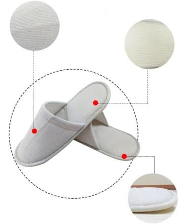 Holdfiturn 20 Pairs Disposable Slippers Closed Toe Fabric Spa Slippers White Unisex Spa Hotel Guest Slippers for Home Party Travel - Buy Online on GoSupps.com