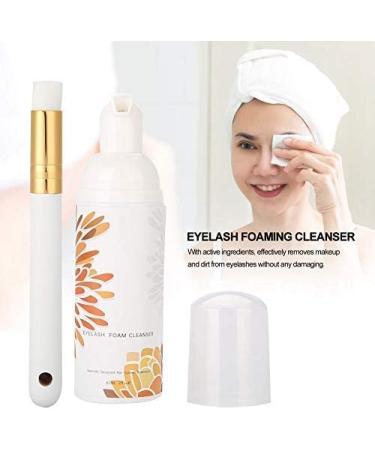 Professional Eyelash Extension Cleanser Foam 60ml with Gold Brush - Safe and Effective Daily Eyelash Shampoo/Wash - Buy Online on GoSupps.com