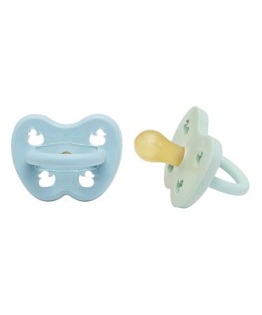 HEVEA 2-Pack Natural Calming Pacifiers | BPA-Free Food-Grade Baby Blue & Mellow Mint | 0-3 Months - Buy Online on GoSupps.com