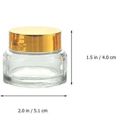POPETPOP Lotion Travel Container Small Glass Containers 5.1X5.1X4CM Transparent Golden 1 - Buy Online on GoSupps.com