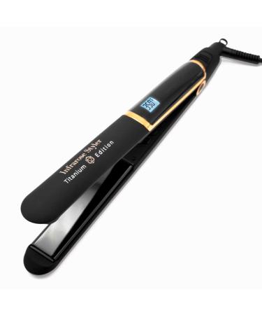 Skin Research Institute Infrarose Styler  Titanium Edition  Flat Iron - Titanium Floating Plates - One Pass Straightening - Fast Heating - Curved Design for Curls and Wave Styles