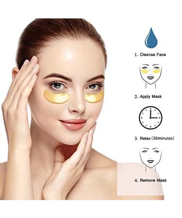 Purachic 24K Gold Eye Mask (20 Pairs) - Reduce Puffiness, Dark Circles, and Wrinkles - Brighten, Tone, and Revitalize Under Eye Skin - Buy Online on GoSupps.com