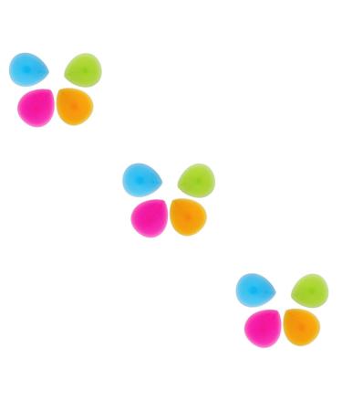 FRCOLOR Silicone Cleaning Pad Suction Cup Face Brush Face Scrub Silicone Face Sponge Face Washer Face Massage Brush with Suction Cup Cleaning Brush Pack of 12 mediumx3pcs