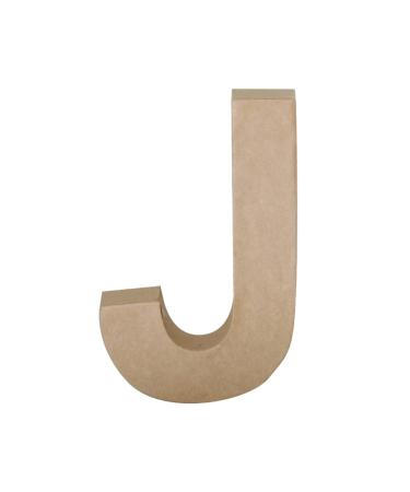 Papier Mache Letter J  Brown