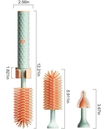 Valink Electric Baby Bottle Brush Set - 4PC Silicone Cleaning Brushes USB Rechargeable Green Includes Flashing Lifter Straw Cleaner - Buy Online on GoSupps.com