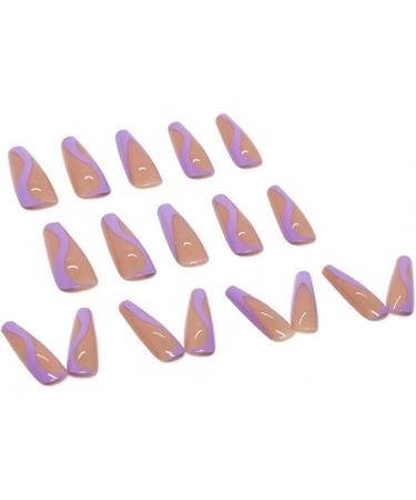 Press on Nails 3 Sets Purple French Fake Nail Pointed Long Artificail Nails Press-on Nails for Women Girls (Color : Purple) (Color : Purple) (Purple) - Buy Online on GoSupps.com